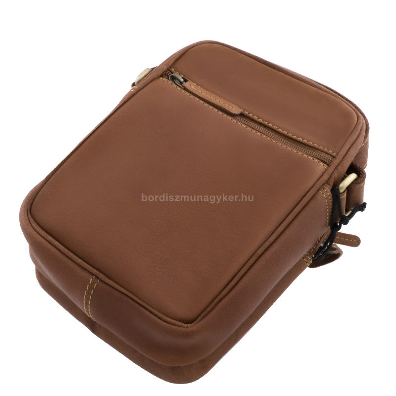 Geantă bărbătească din piele naturală, maro deschis – GreenDeed 961B