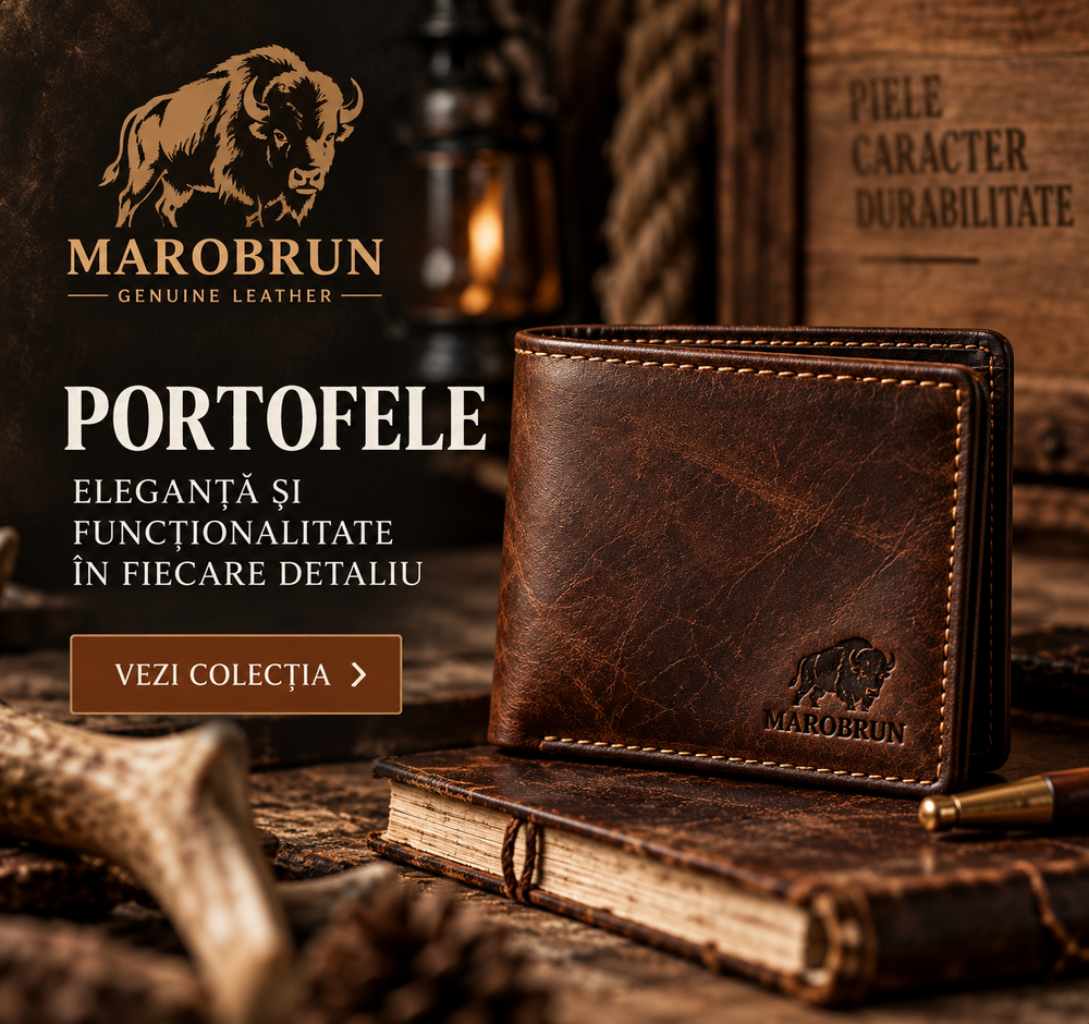 Portofele din piele naturală cu motive de vânătoare
